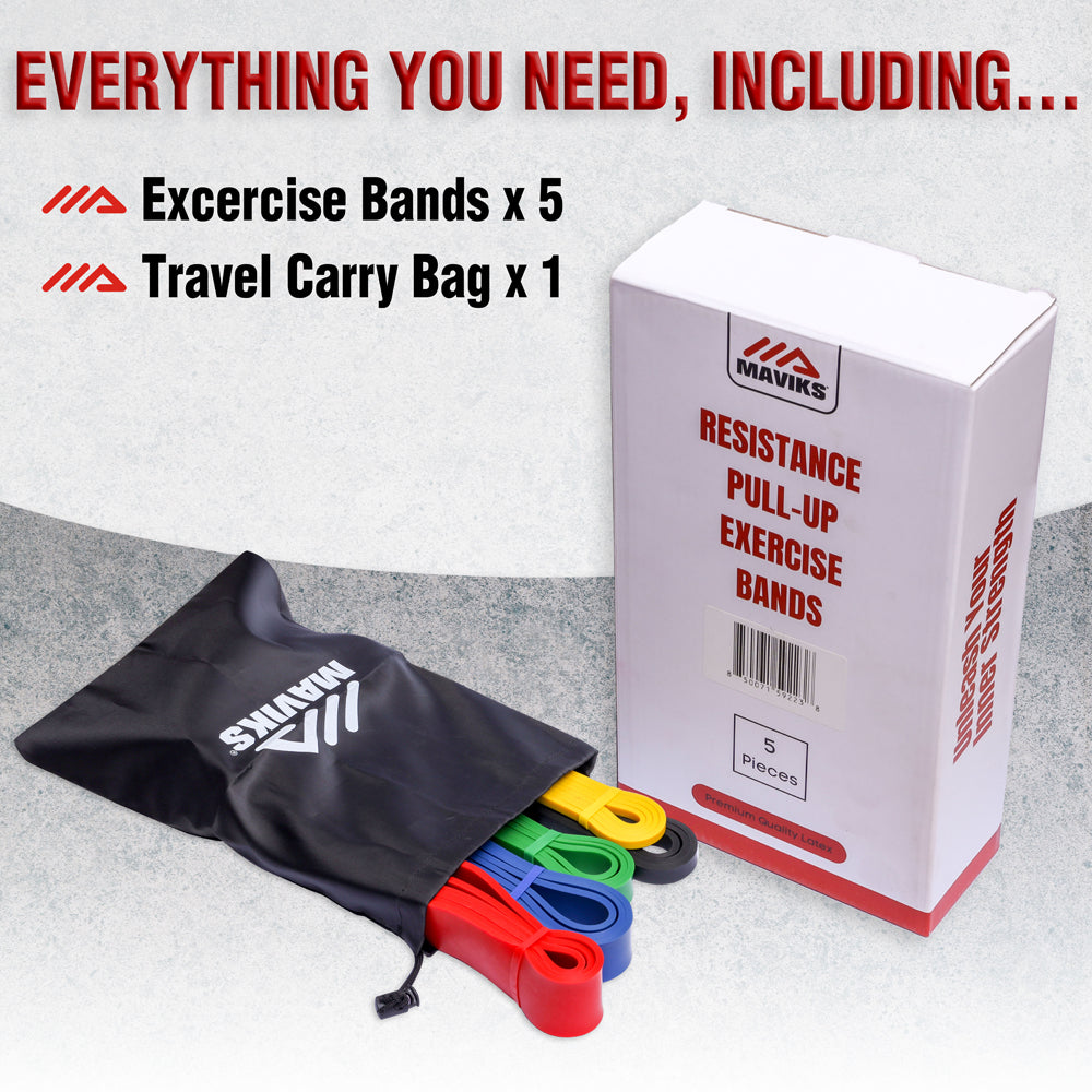 MAVIKS Pull-Up Assistance Bands Set of 5 – Heavy-Duty Resistance Bands for Pull-Ups, Strength Training, Powerlifting, Mobility & Full Body Workout – Exercise Bands for Men & Women MAVIKS Pull-Up Assistance Bands Set of 5 – Heavy-Duty Resistance Bands for Pull-Ups, Strength Training, Powerlifting, Mobility & Full Body Workout – Exercise Bands for Men & Women