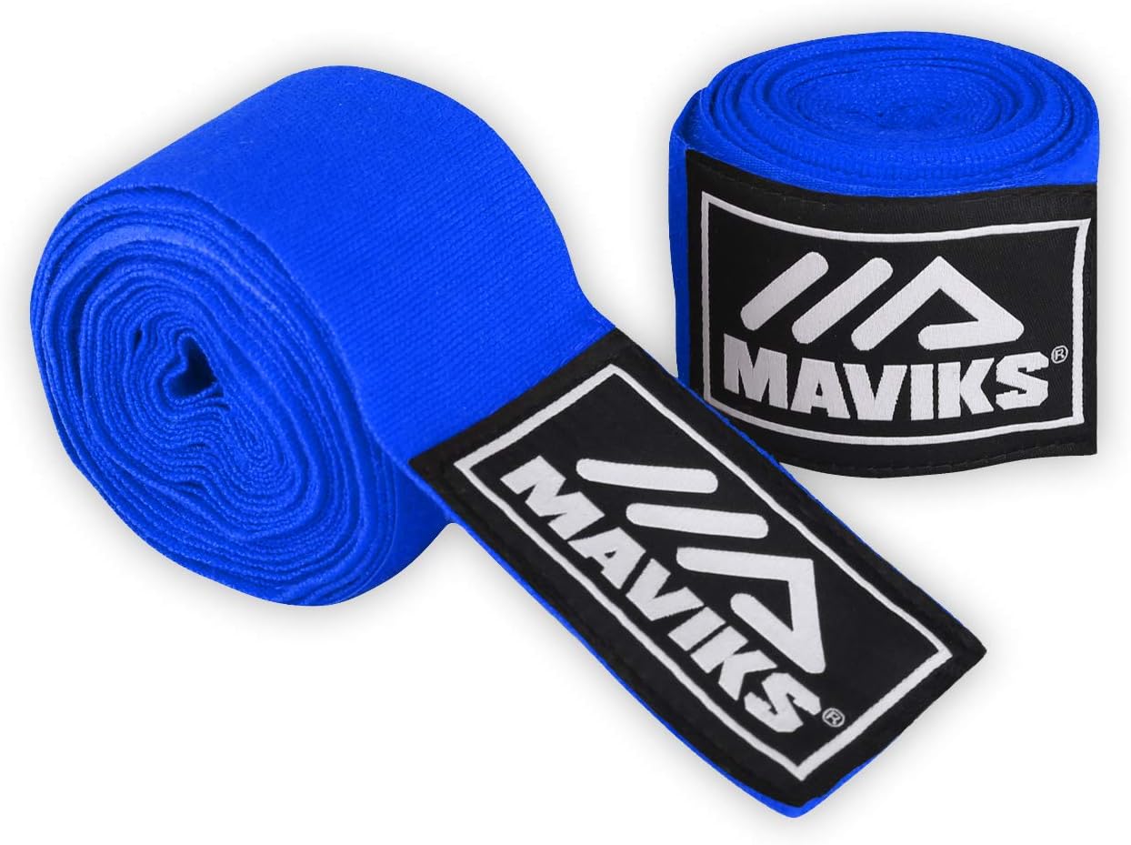 MAVIKS Boxing Hand Wraps 120 and 180 inch Bandages for Martial Arts Kickboxing Muay Thai MMA Training Sparring Men Women Inner Gloves Elastic Hand Wraps with Thumb Loop MAVIKS Boxing Hand Wraps 120 and 180 inch Bandages for Martial Arts Kickboxing Muay Thai MMA Training Sparring Men Women Inner Gloves Elastic Hand Wraps with Thumb Loop