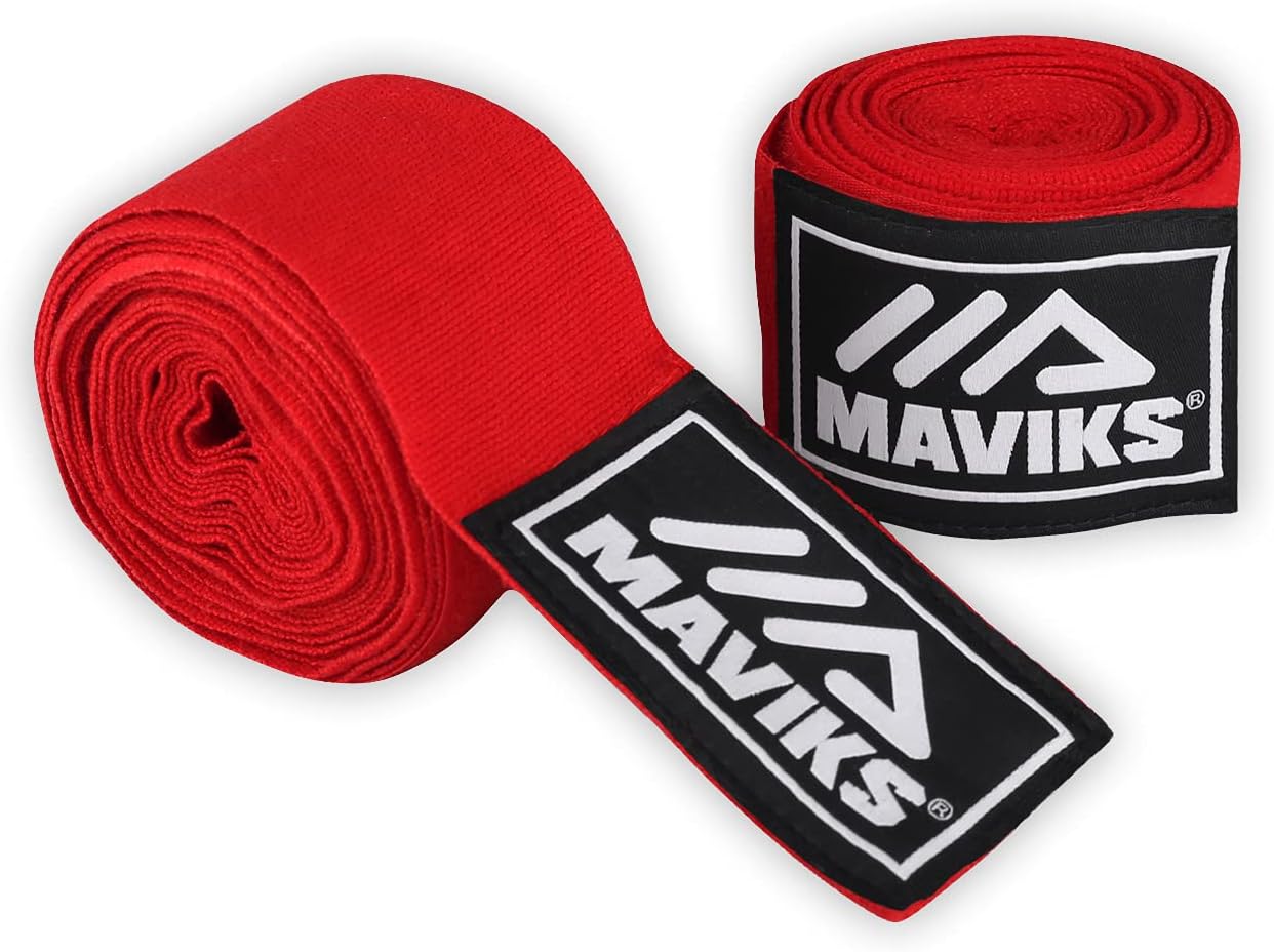 MAVIKS Boxing Hand Wraps 120 and 180 inch Bandages for Martial Arts Kickboxing Muay Thai MMA Training Sparring Men Women Inner Gloves Elastic Hand Wraps with Thumb Loop MAVIKS Boxing Hand Wraps 120 and 180 inch Bandages for Martial Arts Kickboxing Muay Thai MMA Training Sparring Men Women Inner Gloves Elastic Hand Wraps with Thumb Loop
