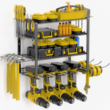 Power Tool Organizer Wall Mount β 4 Tier Tool Storage Rack with 4 Drill Holders, Wall Mounted Utility Shelf for Garage Organization and Workshop Storage Power Tool Organizer Wall Mount β 4 Tier Tool Storage Rack with 4 Drill Holders, Wall Mounted Utility Shelf for Garage Organization and Workshop Storage