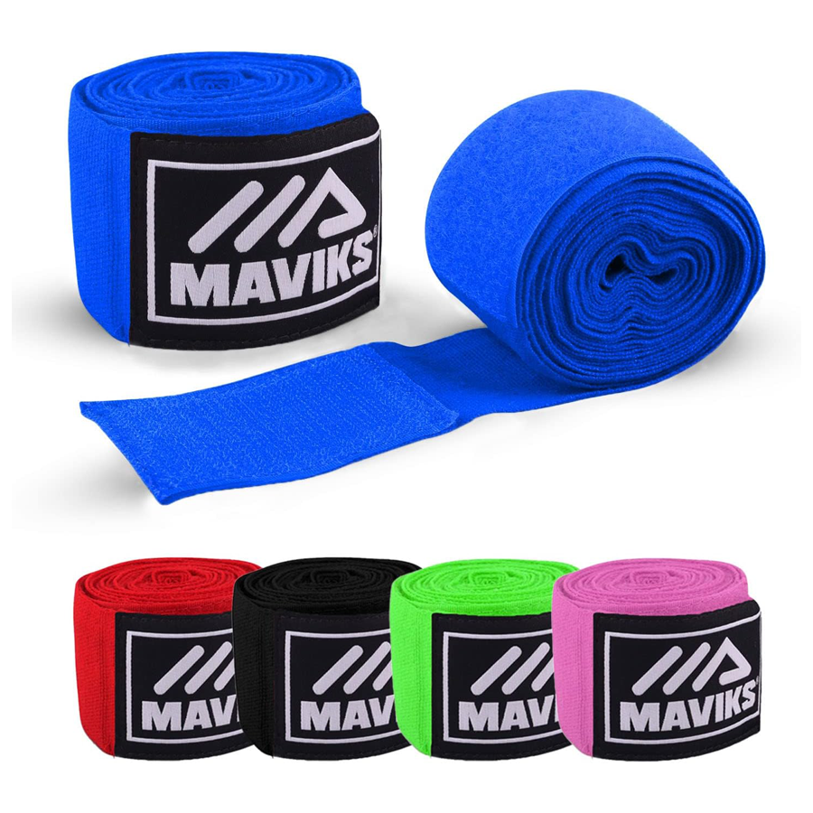 MAVIKS Boxing Hand Wraps 120 and 180 inch Bandages for Martial Arts Kickboxing Muay Thai MMA Training Sparring Men Women Inner Gloves Elastic Hand Wraps with Thumb Loop MAVIKS Boxing Hand Wraps 120 and 180 inch Bandages for Martial Arts Kickboxing Muay Thai MMA Training Sparring Men Women Inner Gloves Elastic Hand Wraps with Thumb Loop