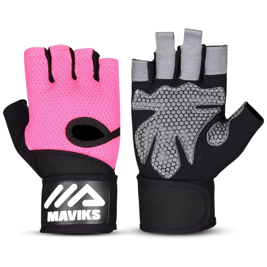 MAVIKS Gym Weight Lifting Fitness Workout Gloves with Wrist Wrap Straps for Women & Men, Gym Gloves For CrossFit Training, Pull Ups, Weightlifting, Calisthenics, Powerlifting, Cycling MAVIKS Gym Weight Lifting Fitness Workout Gloves with Wrist Wrap Straps for Women & Men, Gym Gloves For CrossFit Training, Pull Ups, Weightlifting, Calisthenics, Powerlifting, Cycling