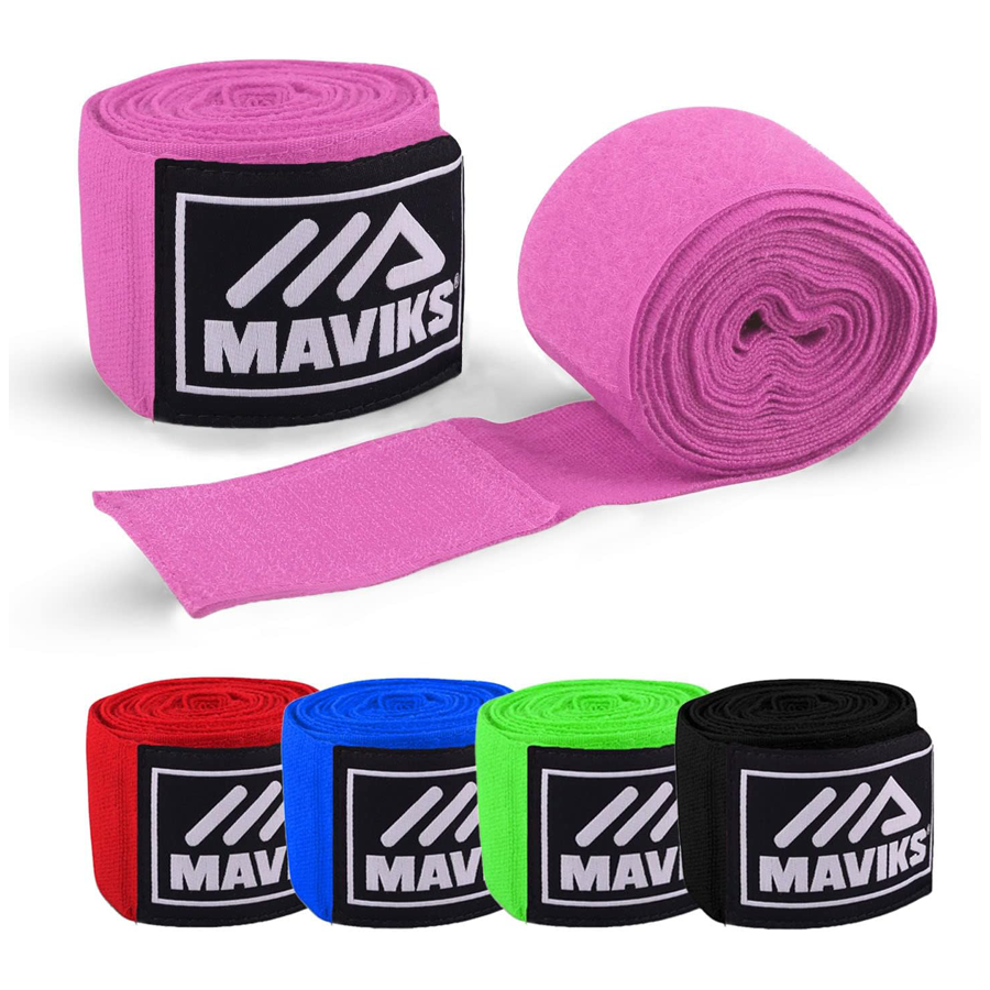 MAVIKS Boxing Hand Wraps 120 and 180 inch Bandages for Martial Arts Kickboxing Muay Thai MMA Training Sparring Men Women Inner Gloves Elastic Hand Wraps with Thumb Loop MAVIKS Boxing Hand Wraps 120 and 180 inch Bandages for Martial Arts Kickboxing Muay Thai MMA Training Sparring Men Women Inner Gloves Elastic Hand Wraps with Thumb Loop