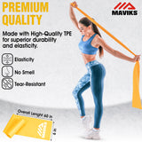 MAVIKS Stretch Bands for Exercise and Flexibility – Set of 5 Elastic Bands for Men and Women, Physical Therapy, Stretching, Mobility, Yoga & Home Fitness
