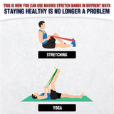 MAVIKS Stretch Bands for Exercise and Flexibility – Set of 5 Elastic Bands for Men and Women, Physical Therapy, Stretching, Mobility, Yoga & Home Fitness