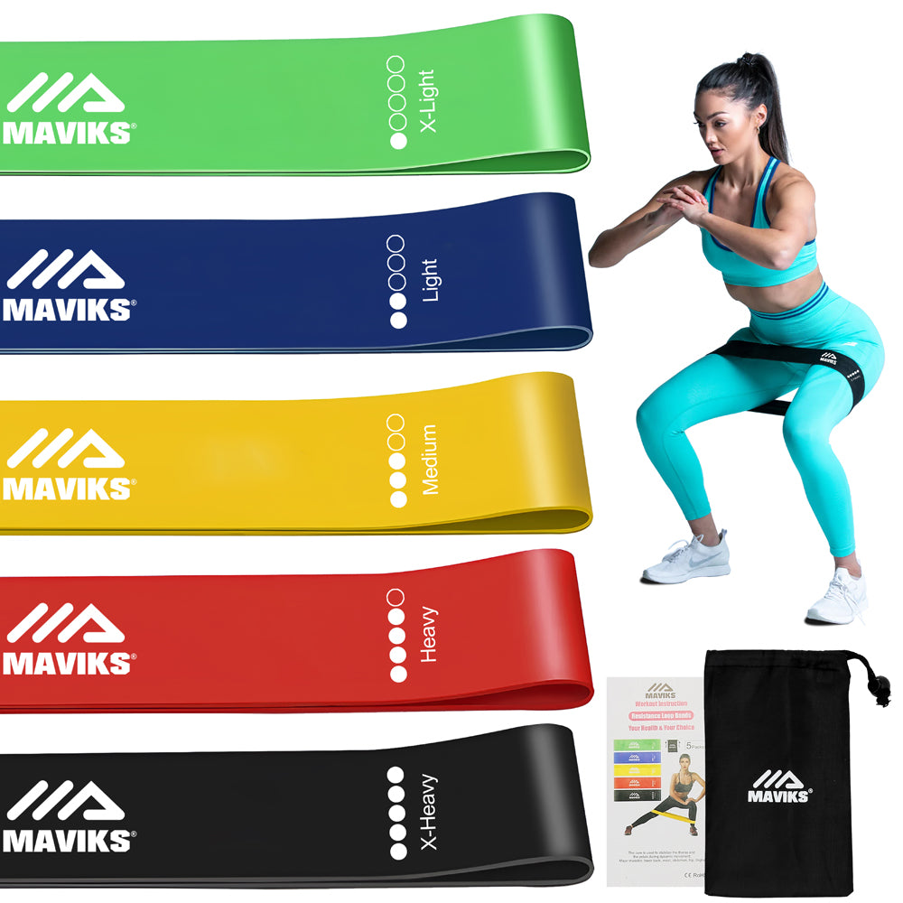Exercise Resistance Bands for Working Out Set of 5 for Women and Men, Stretch Bands for Exercise, Physical Therapy, Arms Legs Workout, Stretching, Home Fitness