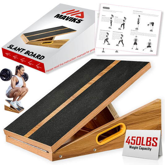 Professional Adjustable Calf Stretcher Slant Board for Squats for Ankle and Achilles Stretching, Posture Wooden Slant Board for Calf Stretching, Squat Wedge for Physical therapy & Exercise