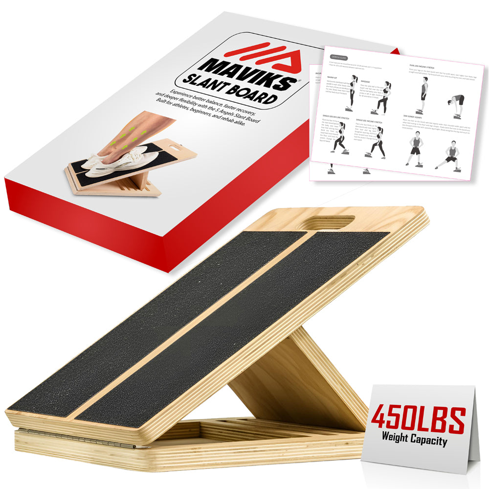 Professional Adjustable Calf Stretcher Slant Board for Squats for Ankle and Achilles Stretching, Posture Wooden Slant Board for Calf Stretching, Squat Wedge for Physical therapy & Exercise