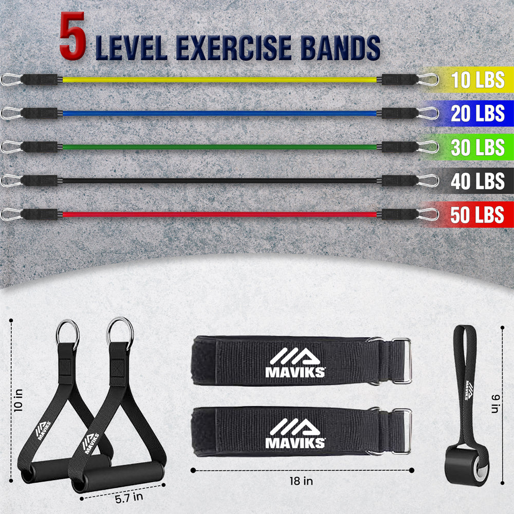 Power Resistance Bands Set of 5 – Heavy-Duty Powerlifting & Strength Training Bands for Men & Women – Workout Bands for Deadlifts, Squats, CrossFit & Full Body Fitness