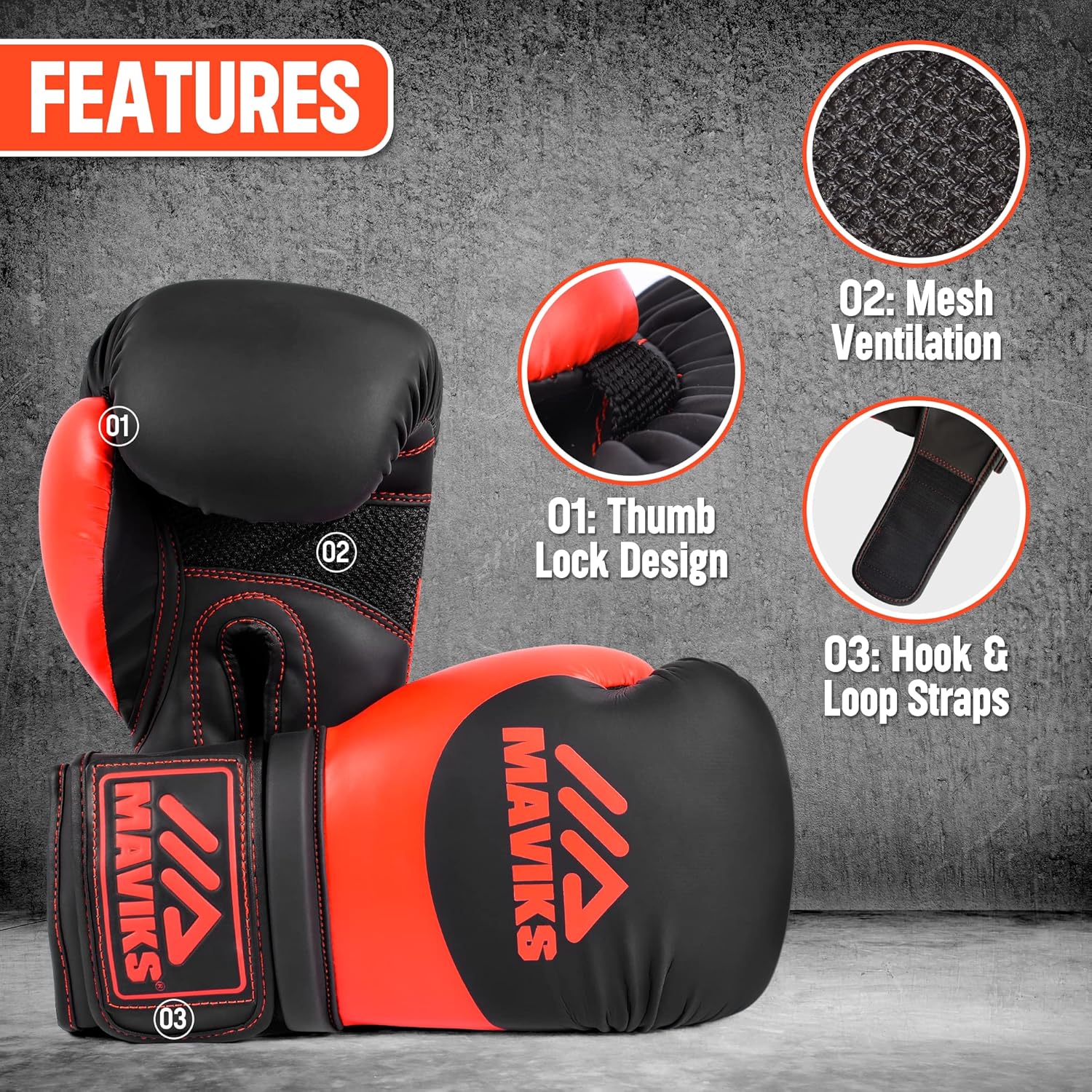 Boxing Gloves for Men and Women Non Toxic Kickboxing Gloves for Muay Thai, Sparring MMA Training Punching Heavy Bag Mitts