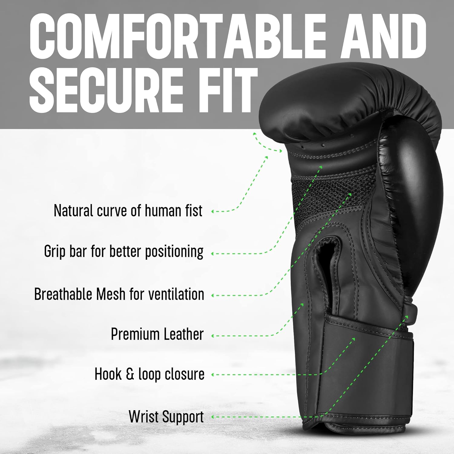 Boxing Gloves for Men and Women Non Toxic Kickboxing Gloves for Muay Thai, Sparring MMA Training Punching Heavy Bag Mitts