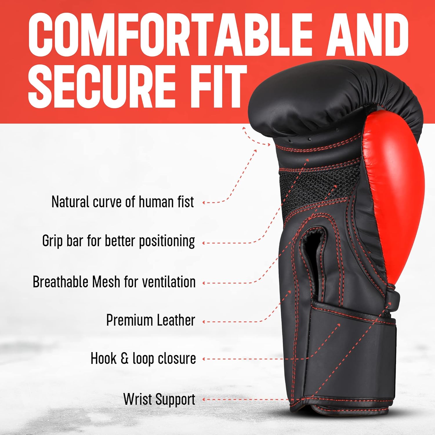 Boxing Gloves for Men and Women Non Toxic Kickboxing Gloves for Muay Thai, Sparring MMA Training Punching Heavy Bag Mitts
