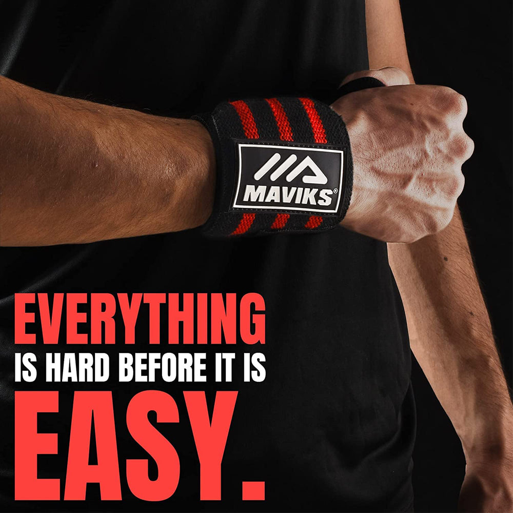 Gym Wrist Wraps for Weightlifting Men & Women with Thumb Loop Wrist Brace for For Weight Lifting, CrossFit, Powerlifting, Strength Training