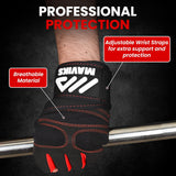 MAVIKS Gym Weight Lifting Fitness Workout Gloves with Wrist Wrap Straps for Women & Men, Gym Gloves For CrossFit Training, Pull Ups, Weightlifting, Calisthenics, Powerlifting, Cycling