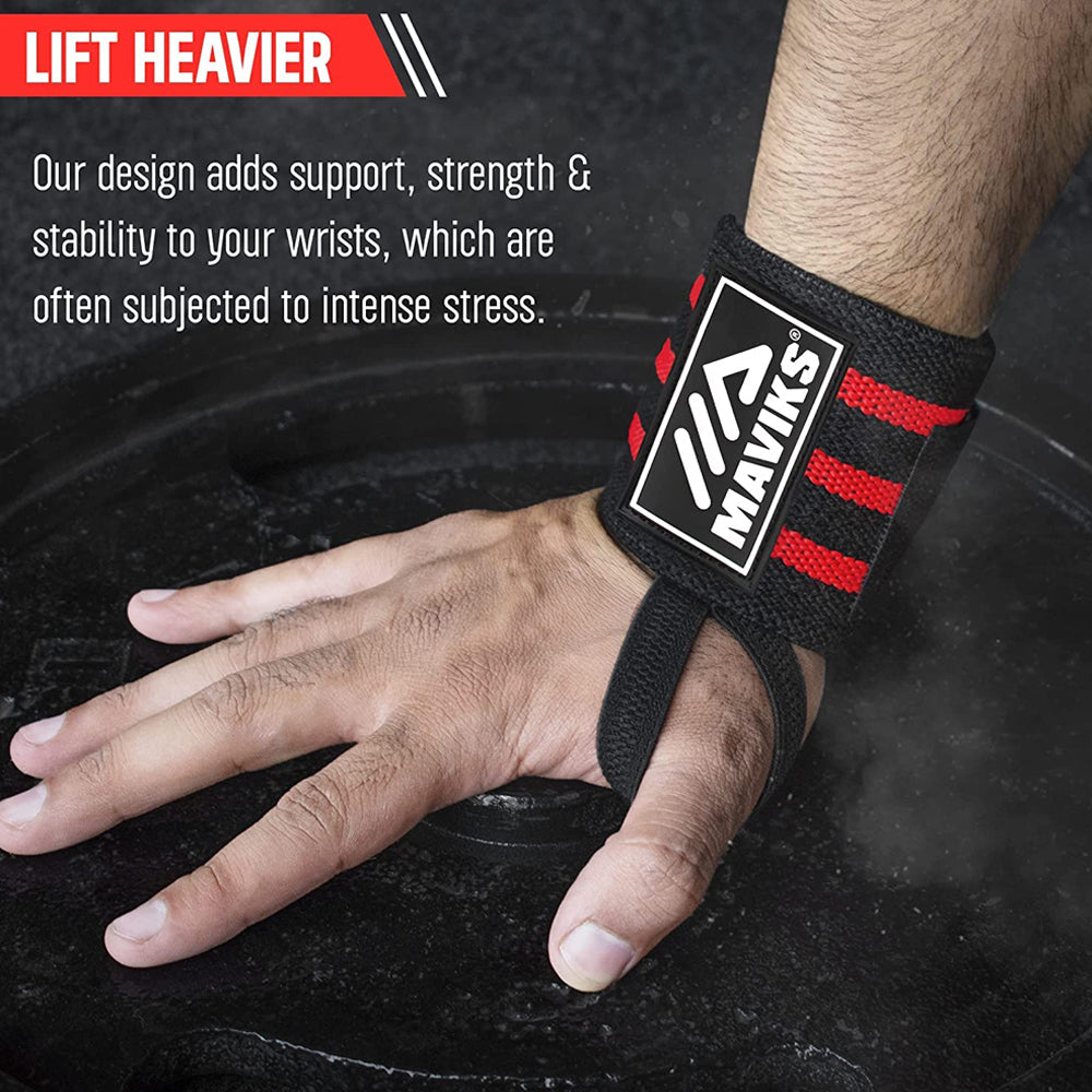 Gym Wrist Wraps for Weightlifting Men & Women with Thumb Loop Wrist Brace for For Weight Lifting, CrossFit, Powerlifting, Strength Training