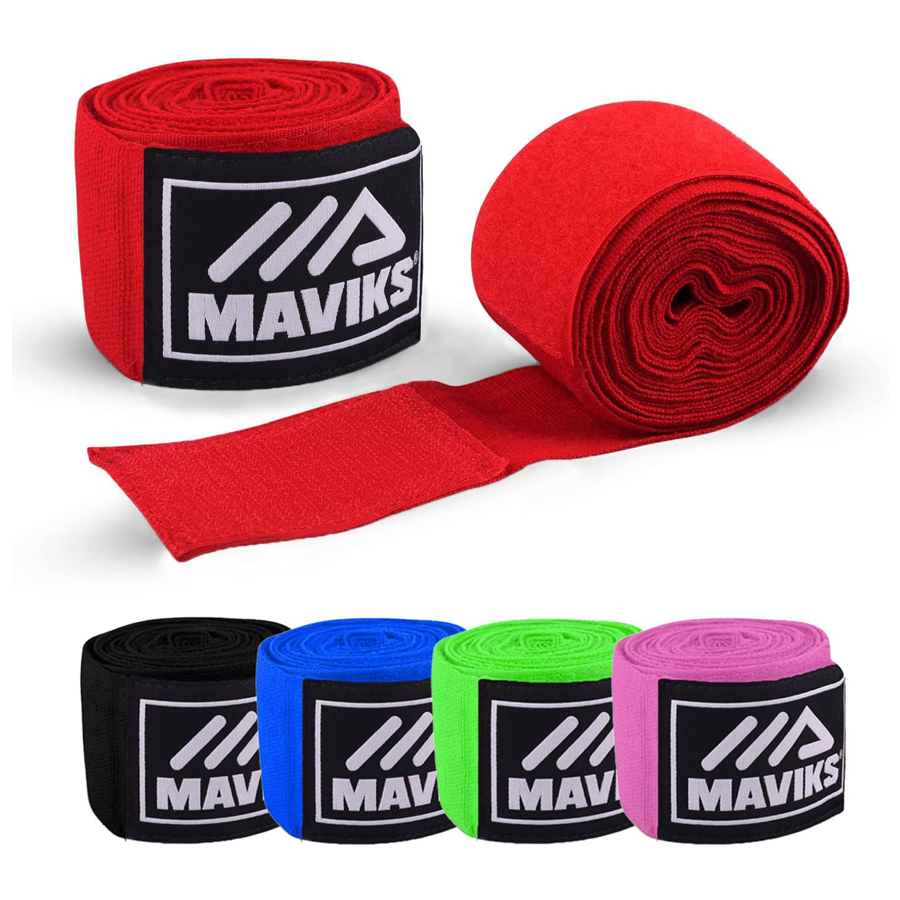 MAVIKS Boxing Hand Wraps 120 and 180 inch Bandages for Martial Arts Kickboxing Muay Thai MMA Training Sparring Men Women Inner Gloves Elastic Hand Wraps with Thumb Loop