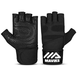 MAVIKS Gym Weight Lifting Fitness Workout Gloves with Wrist Wrap Straps for Women & Men, Gym Gloves For CrossFit Training, Pull Ups, Weightlifting, Calisthenics, Powerlifting, Cycling
