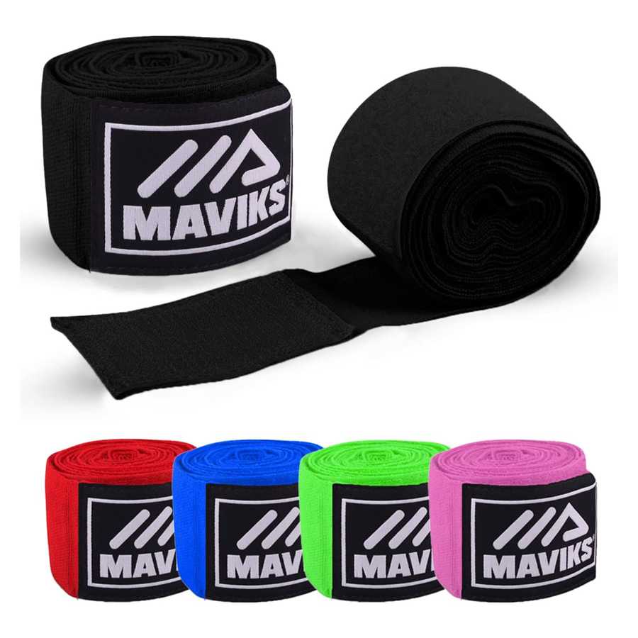MAVIKS Boxing Hand Wraps 120 and 180 inch Bandages for Martial Arts Kickboxing Muay Thai MMA Training Sparring Men Women Inner Gloves Elastic Hand Wraps with Thumb Loop